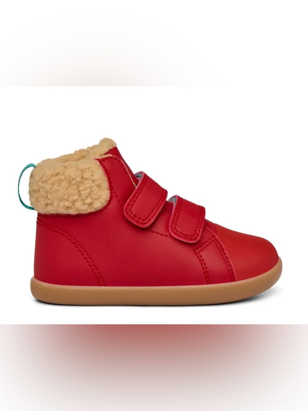 Ten Little Red Kids' Faux-Sherpa Hook & Loop Boots Lightly Worn